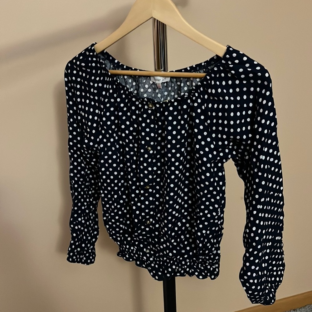 Girls- size L long sleeve button up top